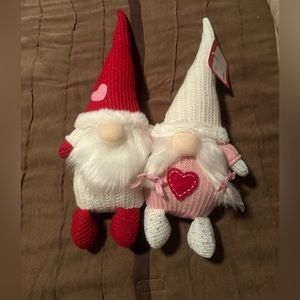 New Lot 2 Small PLUSH VALENTINE'S Day 6" GNOMES Greenbrier Stuffed Bean Bag